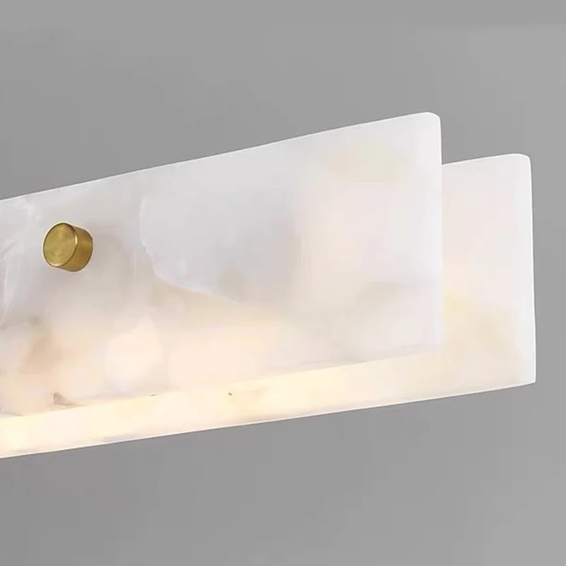 Marble Linear Pendant Light Dimmable LED for Dining Room
