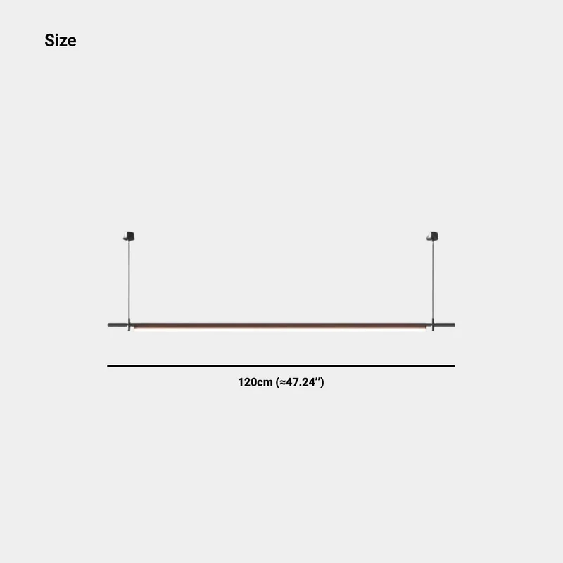 Pendant Light Slim Linear LED with Hanging Rods, Black