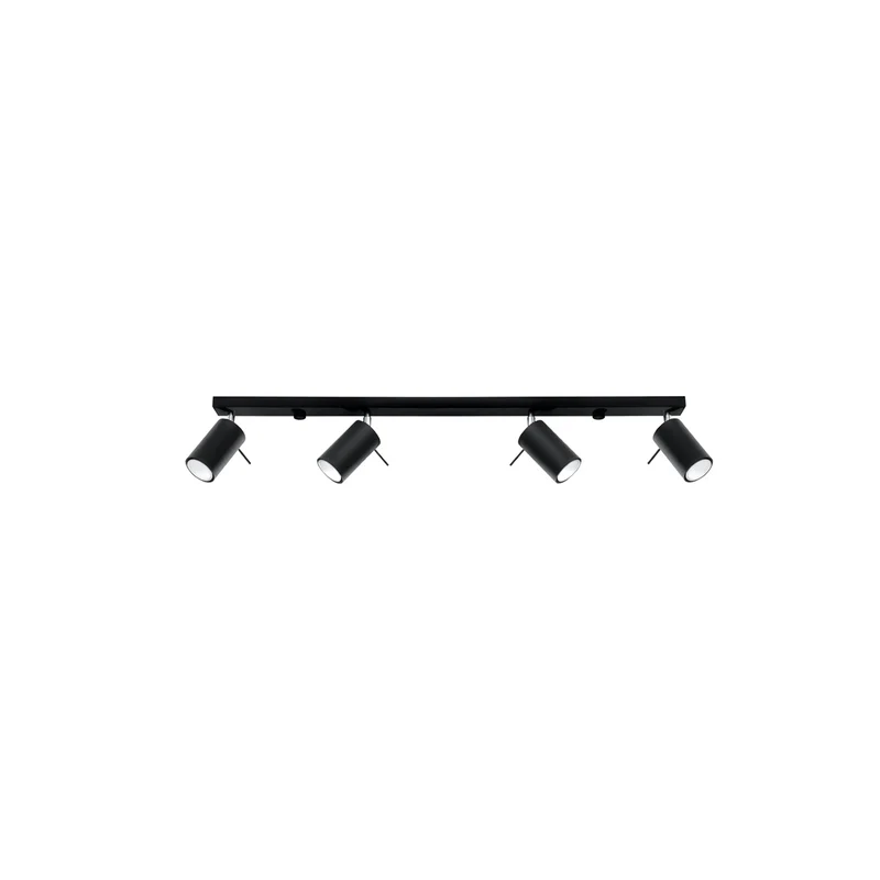 Moderner schwarzer Deckenstrahler mit 4 einstellbaren Spots – Virelia