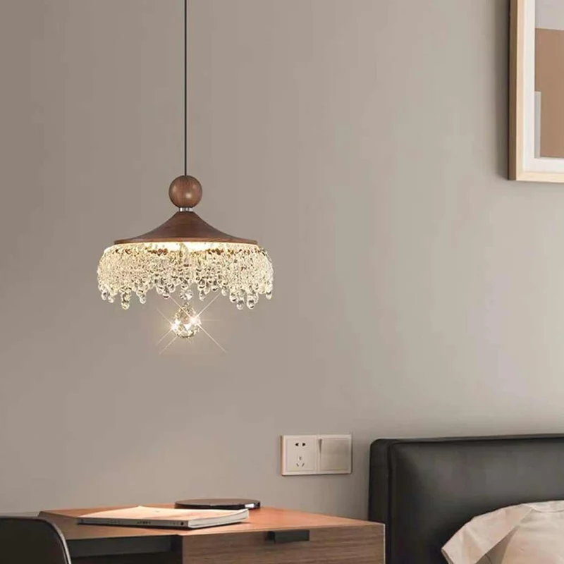 Pendant Light Vintage Wood Grain Acrylic Waterdrop