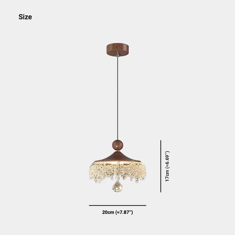 Pendant Light Vintage Wood Grain Acrylic Waterdrop