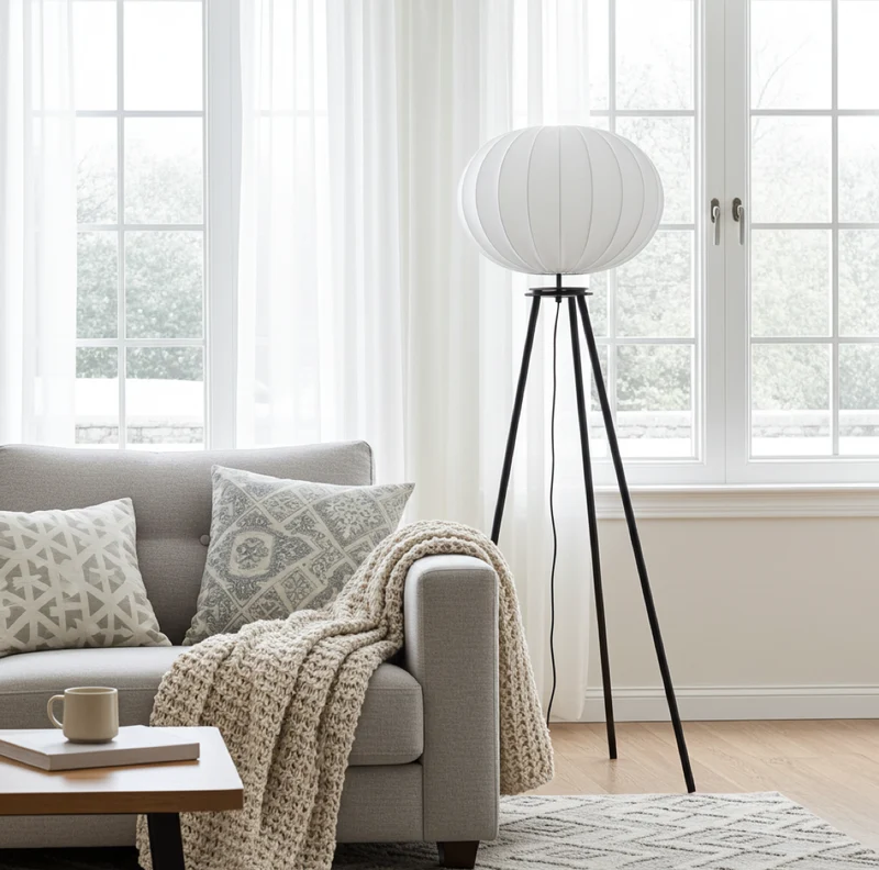 Elegante Stehlampe Wohnzimmer 125cm