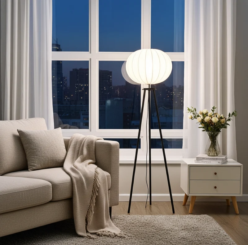 Elegante Stehlampe Wohnzimmer 125cm