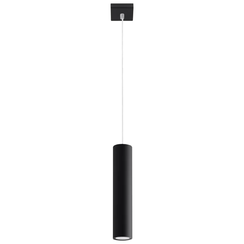 Moderne schwarze Zylinder-Hängelampe aus Stahl – Neralis