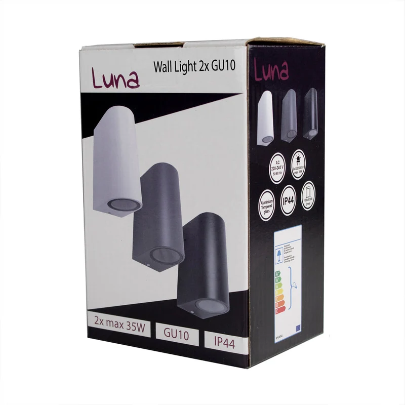 Intelligente LED-Wandleuchte | Tuya / WLAN | Santa Barbara | Inkl. 2 Leuchtmittel | Anthrazit
