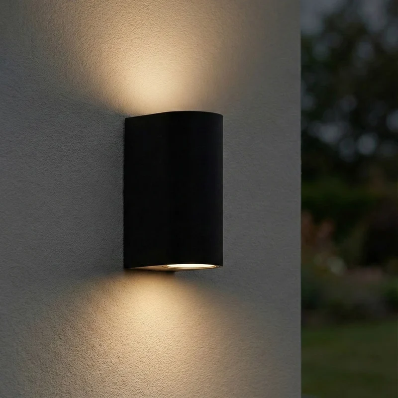 Intelligente LED-Wandleuchte | Tuya / WLAN | Santa Barbara | Inkl. 2 Leuchtmittel | Schwarz