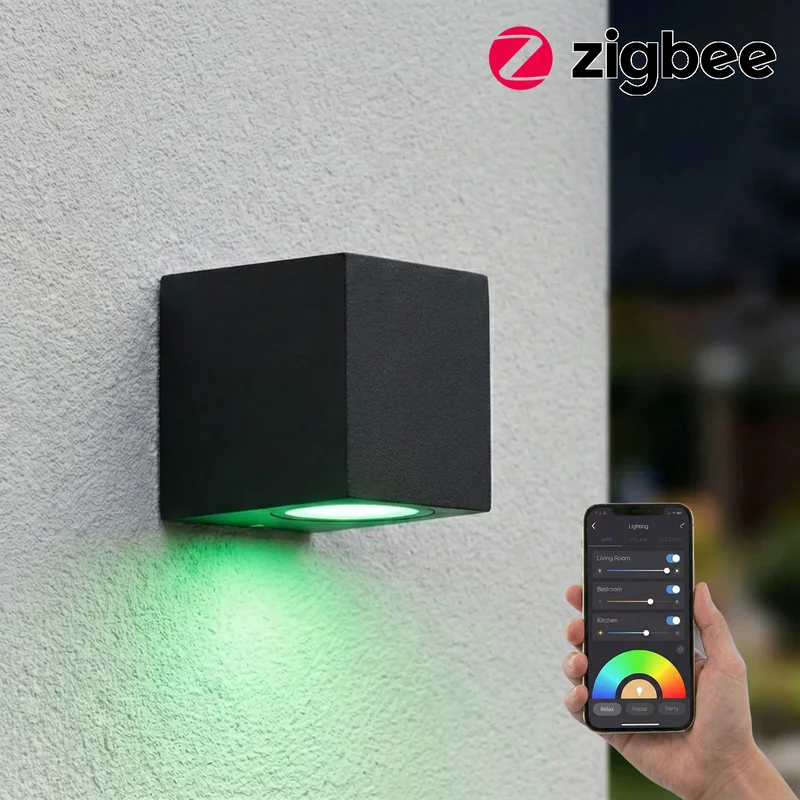 Intelligente LED-Wandleuchte | Zigbee | San Diego | Leuchtmittel inklusive | Hue-kompatibel | Schwarz