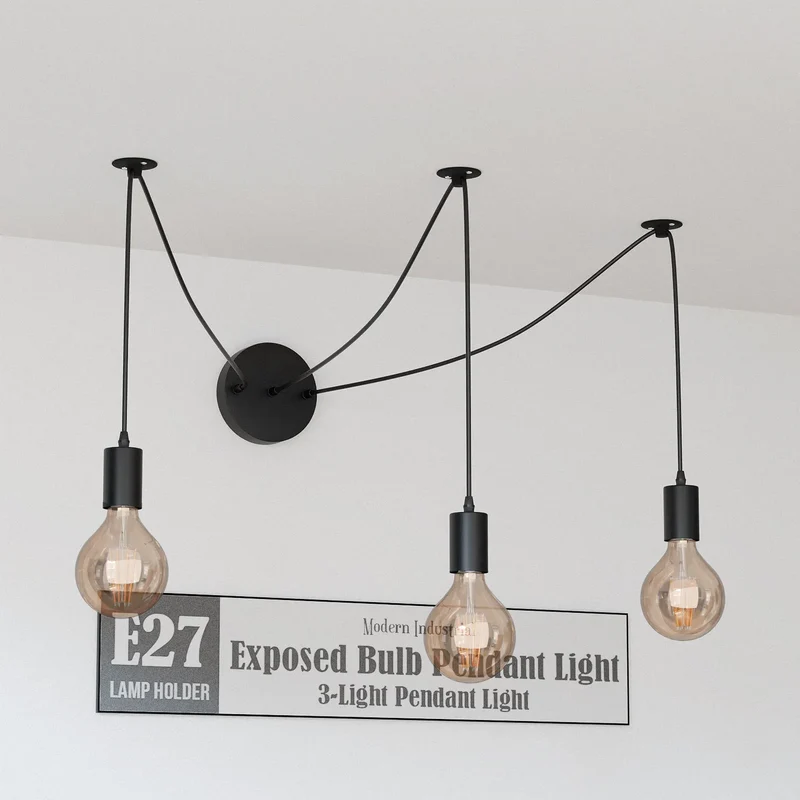 3 Flammige Affenschaukel Deckenleuchte Dezentral E27 ~3871