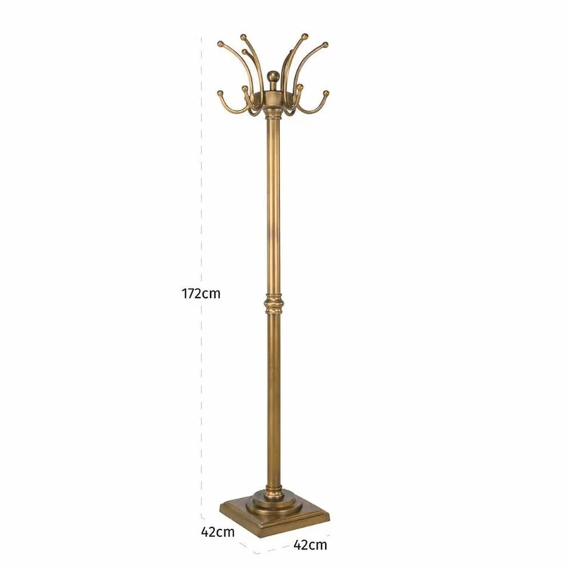 Casa Padrino Luxus Barock Garderobenständer Antik Messing H. 172 cm - Aluminium Kleiderständer - Barock Garderoben Möbel