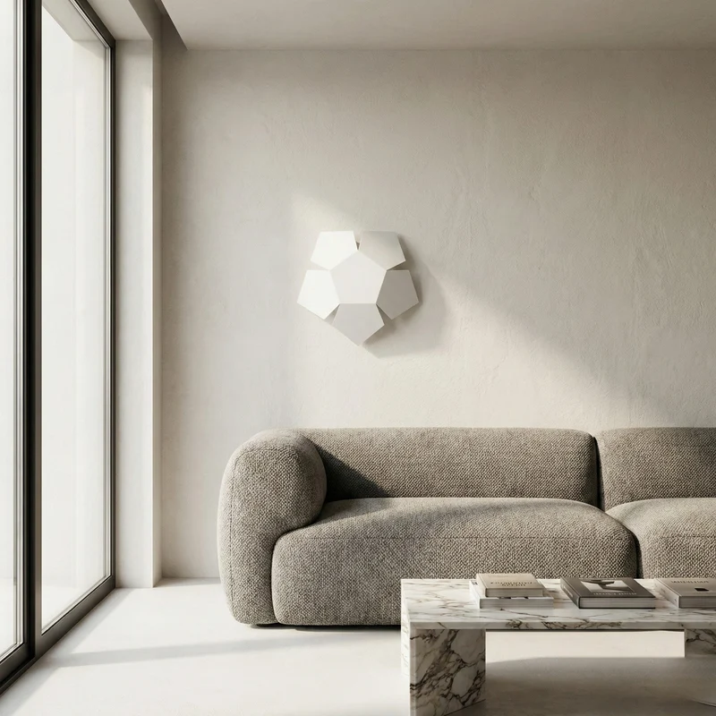Moderne Wandleuchte aus weißem Stahl für Wohnzimmer – Elenora