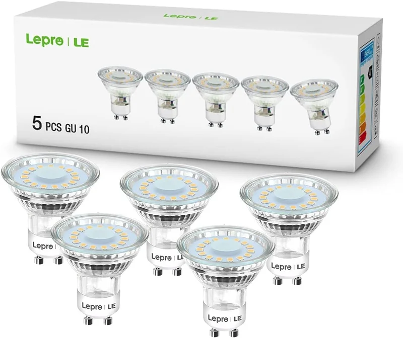 Lepro GU10 LED Lampe, 4W 325 Lumen LED Leuchtmittel ersetzt 50W Halogenlampen, 5000 Kelvin Kaltweiss, 110°Strahlwinkel Reflektorlampen, 10 Stück