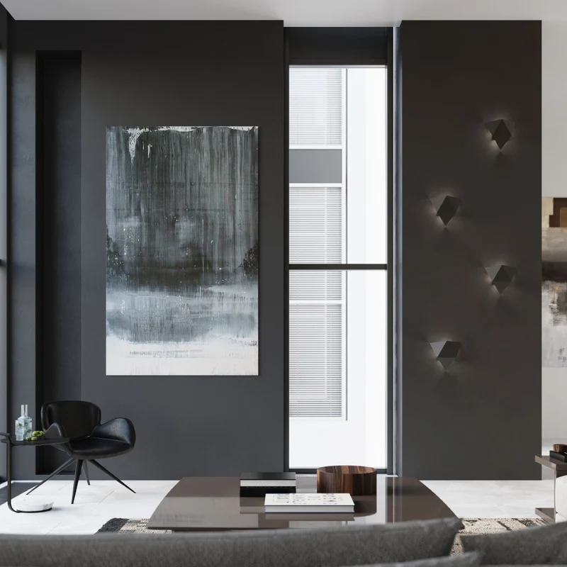 Moderne schwarze Wandleuchte – Noxerio
