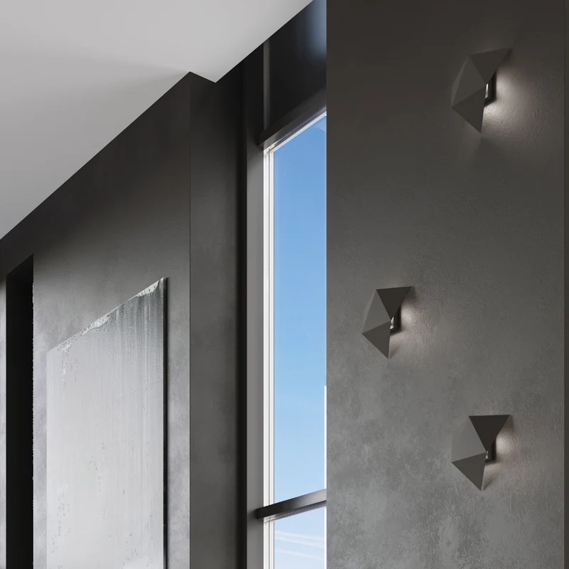 Moderne schwarze Wandleuchte – Noxerio