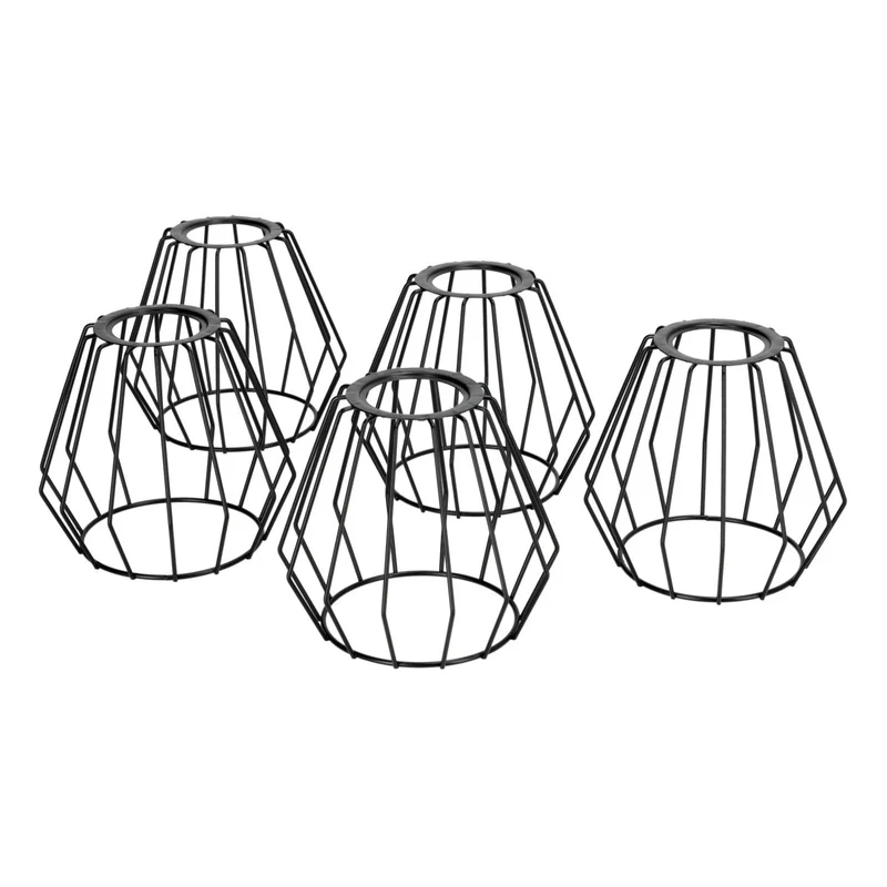 Komplette Lichterkette mit 50 Lampenschirmen | 50 Meter | Industrielampenschirm | Verkettbar | E27 | Inkl. 1-W-Glühbirnen