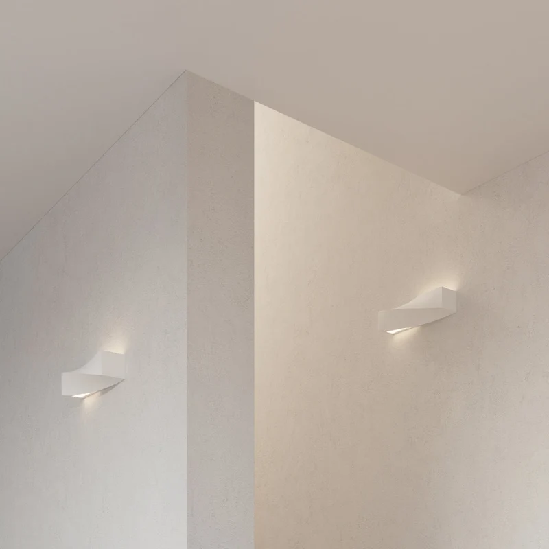 Moderne weiße Keramik-Wandleuchte – Arvénis