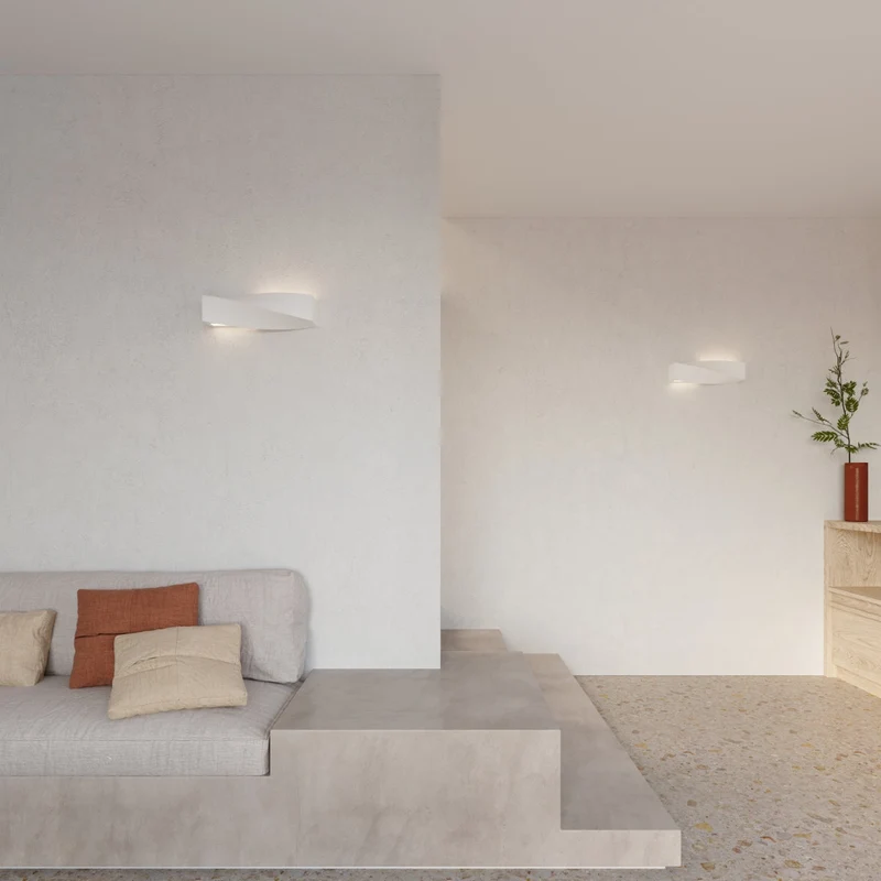 Moderne weiße Keramik-Wandleuchte – Arvénis