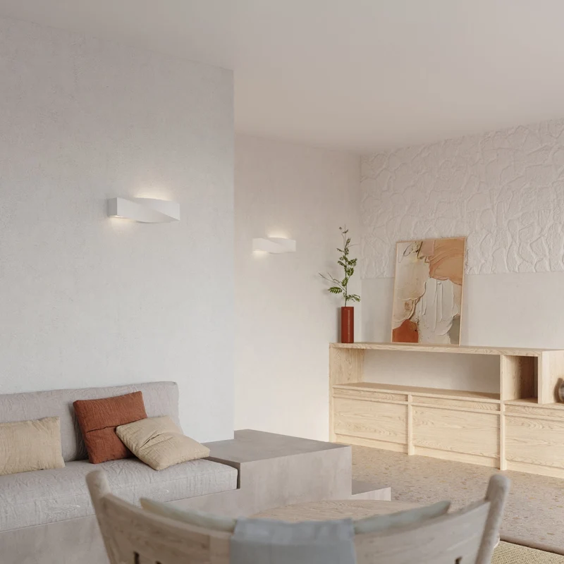 Moderne weiße Keramik-Wandleuchte – Arvénis