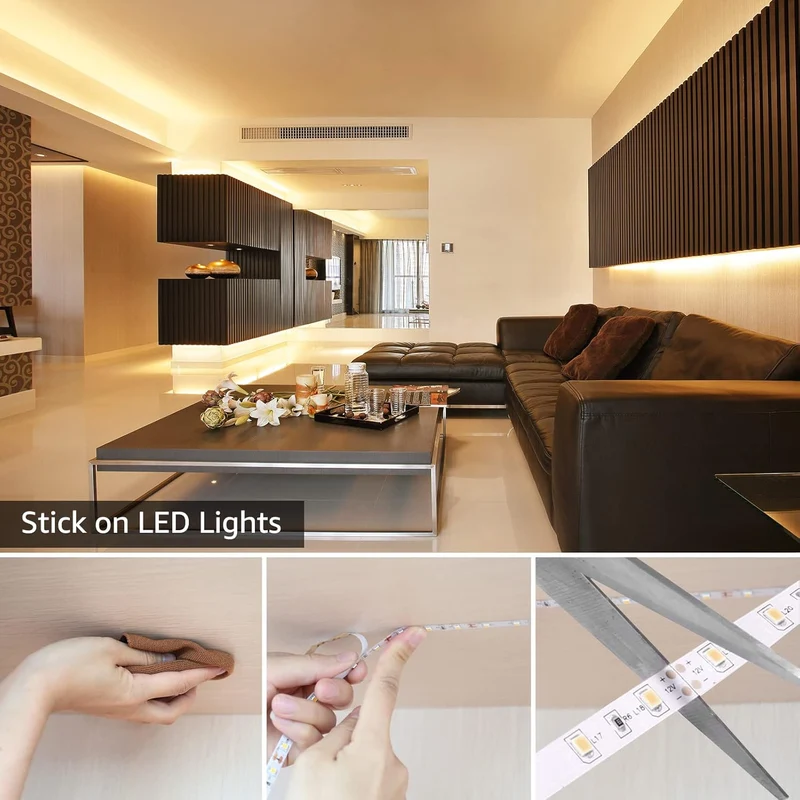 Lepro LED Strip Warmweiss, 10M(5M*2) LED Streifen 12V Selbstklebend, Band jeder mit 300 Stück 2835 LEDs 2300 Lumen, 3000K Warmweiß Dimmbar Leiste, DIY Lichtband für Innen Heim Deko, Kein Netzteil