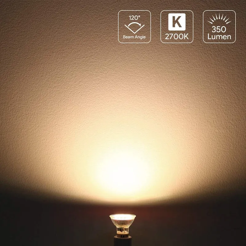Lepro GU10 LED Warmweiss Lampe, 4W Ersetzt 50W Glühbirne, 325 Lumen 2700K Warmweiß LED Leuchtmittle, Abstrahlwinkel 100° Flimmerfrei Strahler, Nicht Dimmbar Reflektorlampen, 5er-Pack