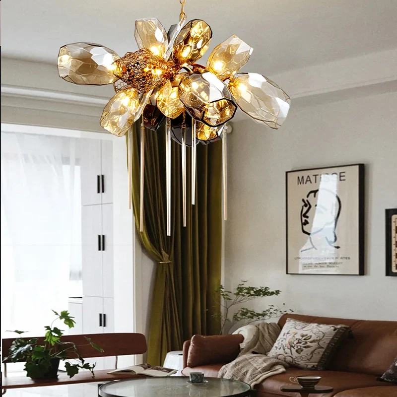 Moderne Glaspendelluchte für das Wohnzimmer – Celestine