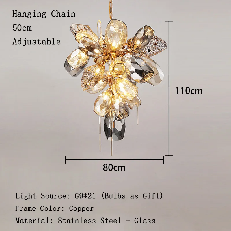 Moderne Glaspendelluchte für das Wohnzimmer – Celestine
