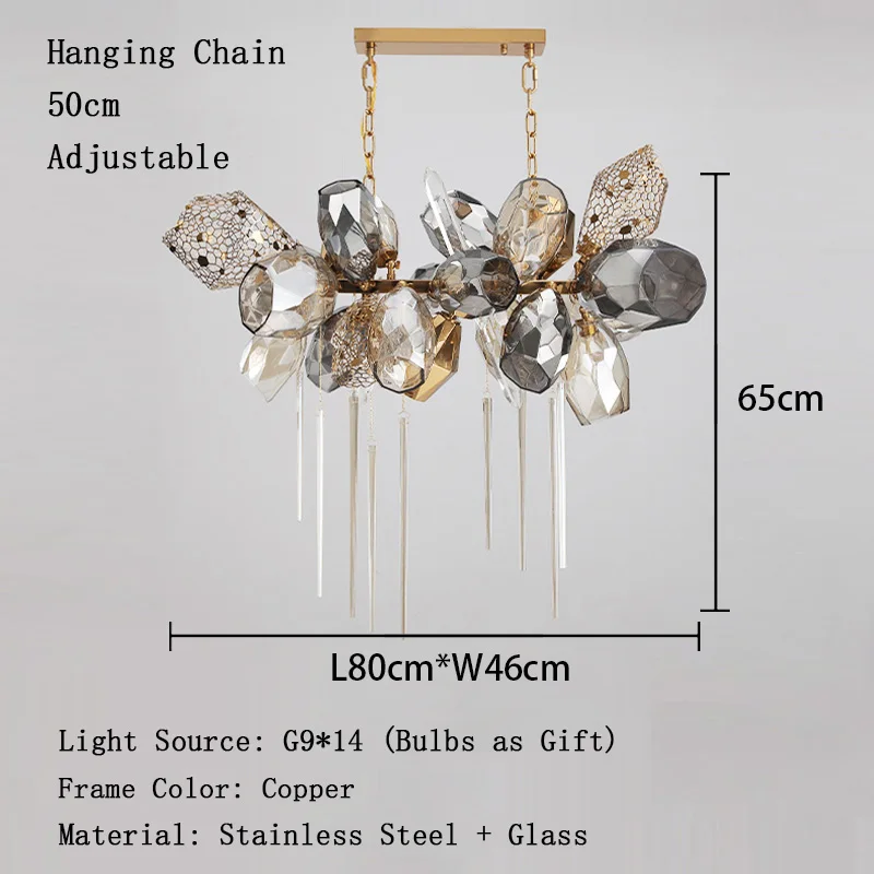 Moderne Glaspendelluchte für das Wohnzimmer – Celestine