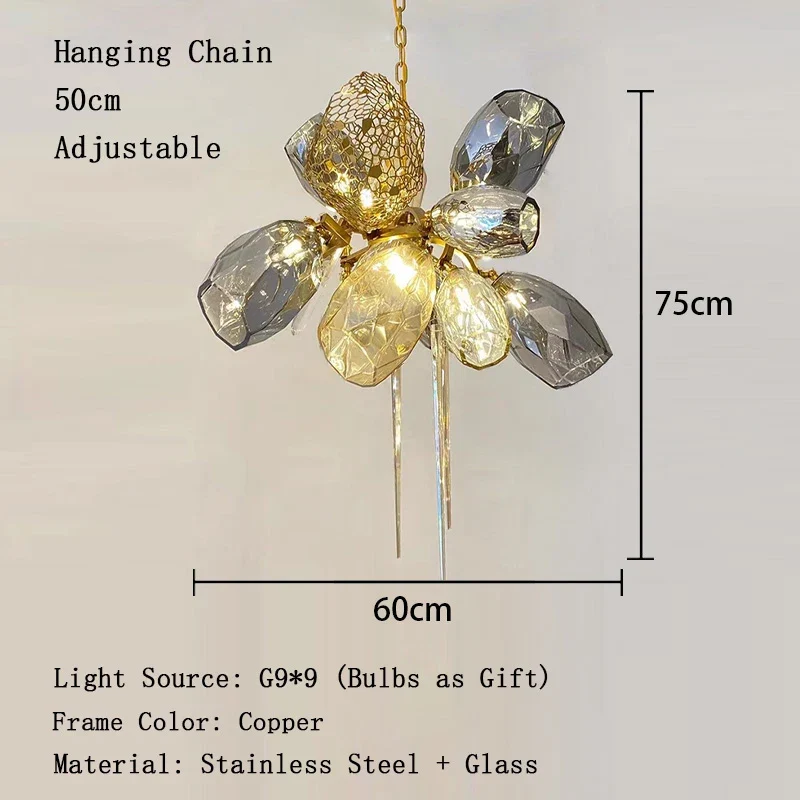 Moderne Glaspendelluchte für das Wohnzimmer – Celestine