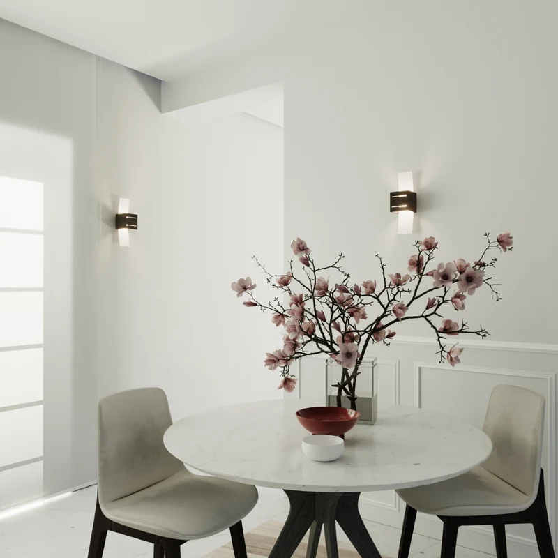 Moderne schwarze Wandleuchte für das Wohnzimmer – Modell Orphéon