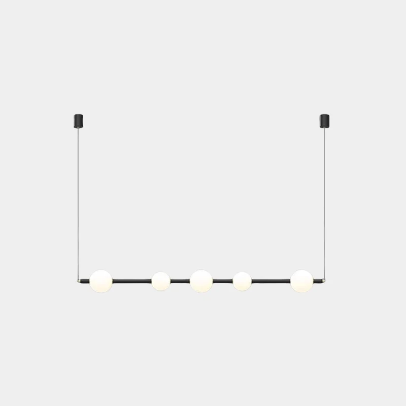 Pendant Light Linear Multi-Globe LED, Black / Gold