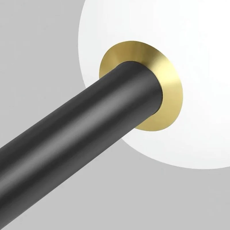Pendant Light Linear Multi-Globe LED, Black / Gold
