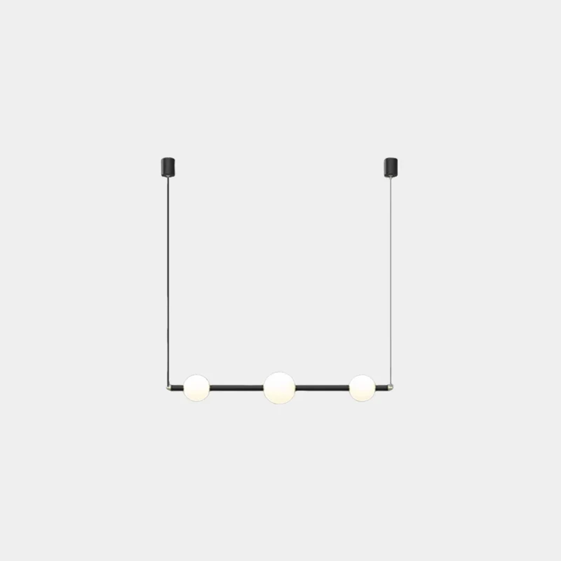 Pendant Light Linear Multi-Globe LED, Black / Gold