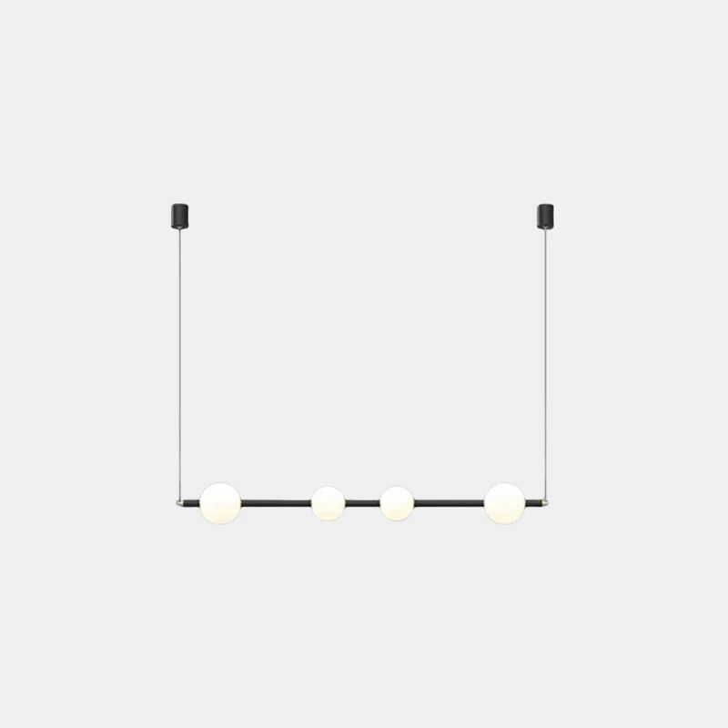 Pendant Light Linear Multi-Globe LED, Black / Gold