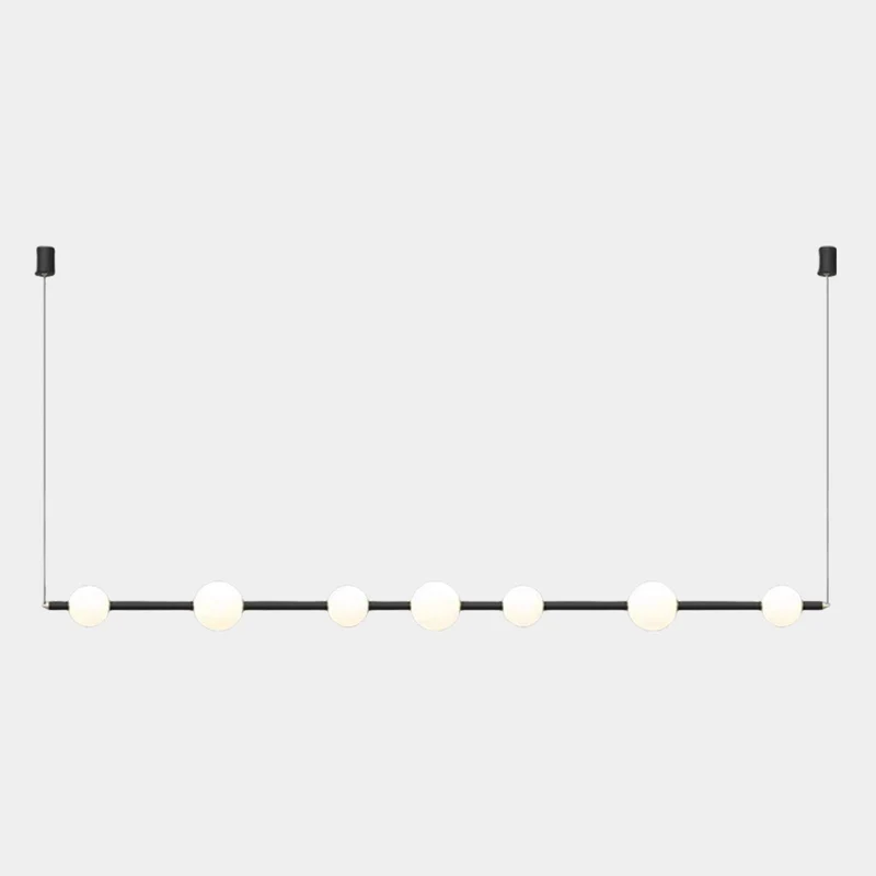 Pendant Light Linear Multi-Globe LED, Black / Gold
