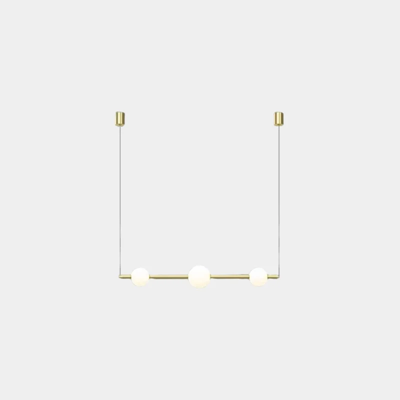 Pendant Light Linear Multi-Globe LED, Black / Gold