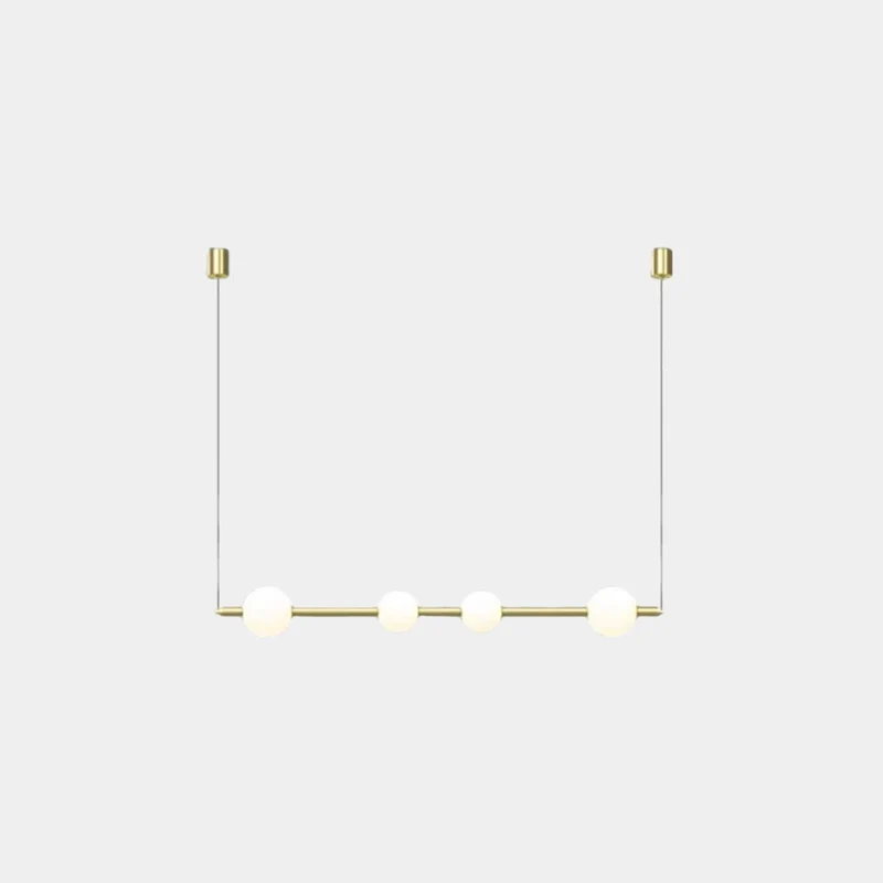 Pendant Light Linear Multi-Globe LED, Black / Gold