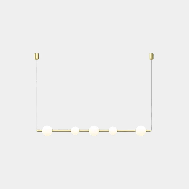 Pendant Light Linear Multi-Globe LED, Black / Gold