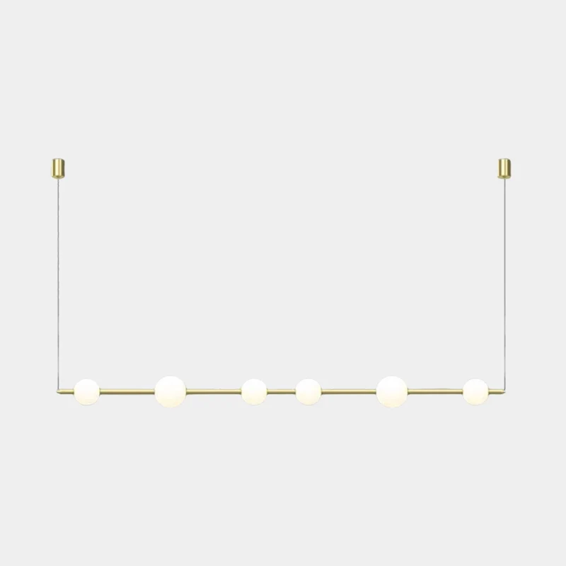 Pendant Light Linear Multi-Globe LED, Black / Gold