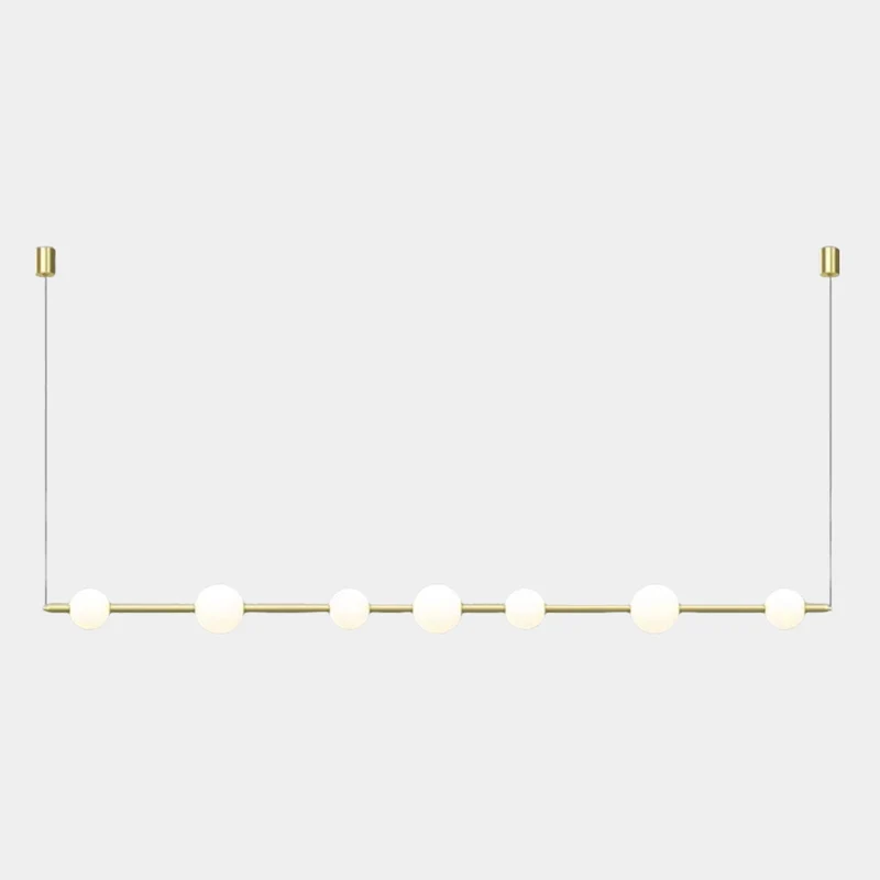 Pendant Light Linear Multi-Globe LED, Black / Gold