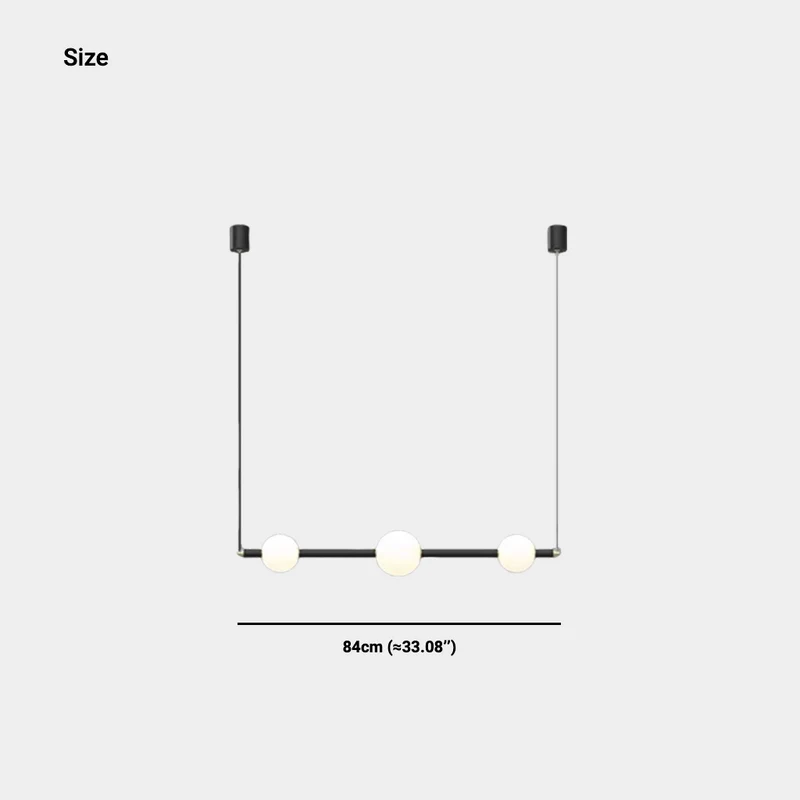 Pendant Light Linear Multi-Globe LED, Black / Gold