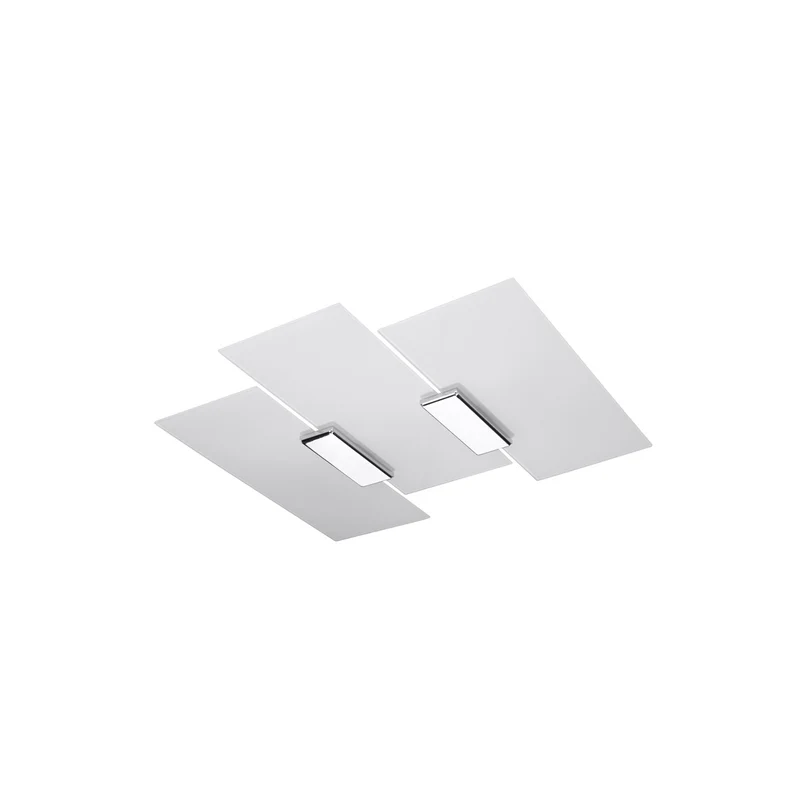 Moderne Deckenleuchte aus weißem Glas und Chrom – Modell Arvenzo
