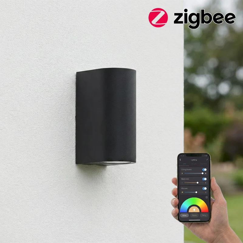 Intelligente LED-Wandleuchte | Zigbee | Santa Barbara | Inkl. 2 Leuchtmittel | Hue-kompatibel | Schwarz