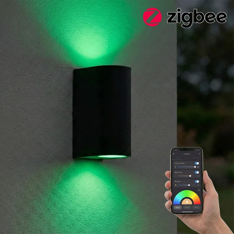 Intelligente LED-Wandleuchte | Zigbee | Santa Barbara | Inkl. 2 Leuchtmittel | Hue-kompatibel | Schwarz