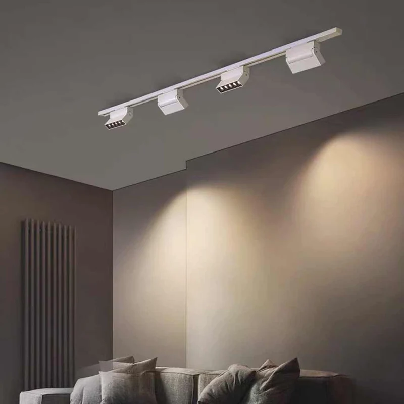 Adjustable Linear LED Track Ceiling Light with Spotlights