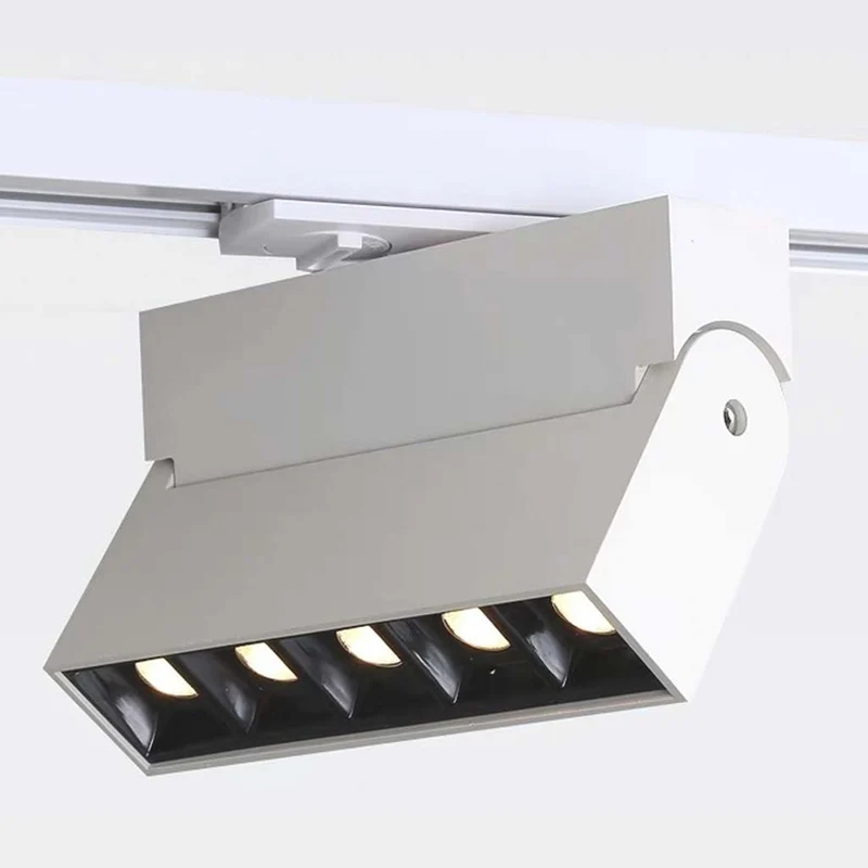 Adjustable Linear LED Track Ceiling Light with Spotlights