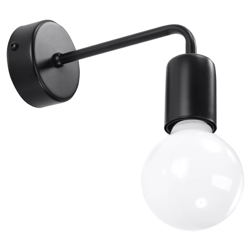 Industrielle schwarze Wandleuchte für das Wohnzimmer – Varello
