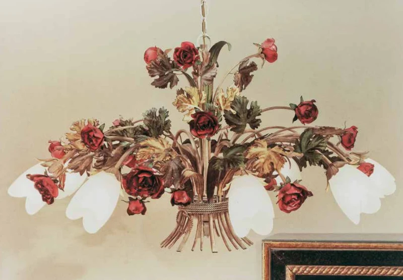 Casa Padrino Barock Kronleuchter Ø 78 x H. 40 cm 6-flammig - Handgefertigte Leuchte aus Italien - Barock Leuchten