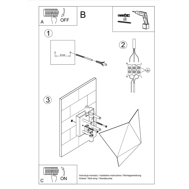 Wandleuchte modernes weißes Stahl-Wohnzimmer - Modell Asterion