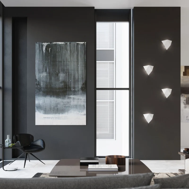 Wandleuchte modernes weißes Stahl-Wohnzimmer - Modell Asterion