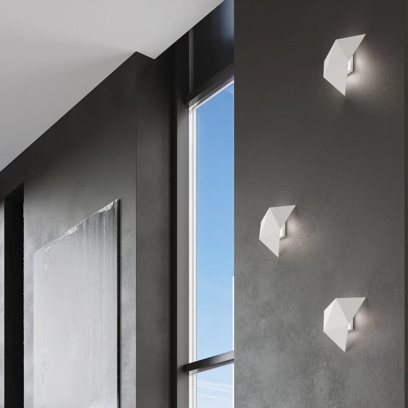 Wandleuchte modernes weißes Stahl-Wohnzimmer - Modell Asterion
