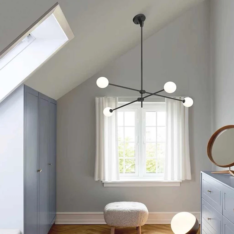 Chandelier Sputnik Multi-Globe for Sloped Ceiling